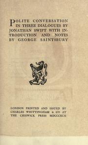 Cover of: Polite conversation by Jonathan Swift