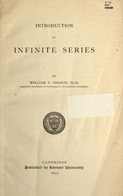 Cover of: Introduction to infinite series by William Fogg Osgood