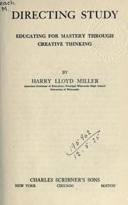 Cover of: Directing study by Harry Lloyd Miller