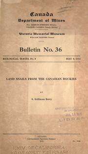 Cover of: Land snails from the Canadian Rockies