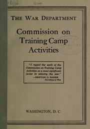 The War department commission on training camp activities