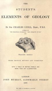 Cover of: The student's elements of geology by Charles Lyell, Charles Lyell