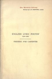 Cover of: English lyric poetry, 1500-1700, with an introd.