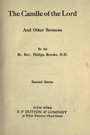 Cover of: The candle of the lord and other sermons by Phillips Brooks