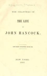 Cover of: Ten chapters in the life of John Hancock.