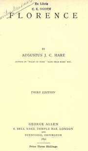 Cover of: Florence by Augustus J. C. Hare