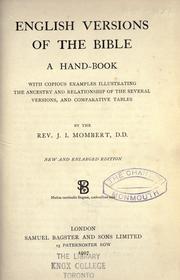Cover of: English versions of the Bible: a hand-book : with copious examples illustrating the ancestry and relationship of the several versions, and comparative tables