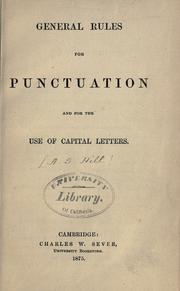 Cover of: General rules for punctuation and for the use of capital letters.