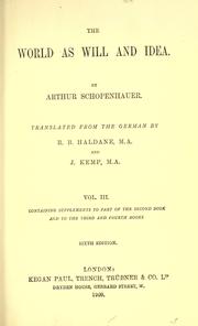 Cover of: The World as Will and Idea, Volume 3