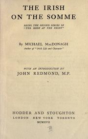 Cover of: The Irish on the Somme by MacDonagh, Michael