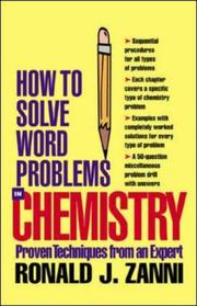 Cover of: How to Solve Word Problems in Chemistry (How to Solve Word Problems (McGraw-Hill)) by Ronald J. Zanni