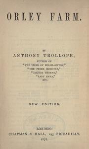 Cover of: Orley farm. by Anthony Trollope