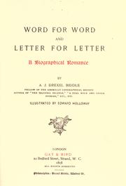 Cover of: Word for word and letter for letter: a biographical romance