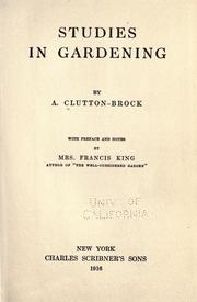 Cover of: Studies in gardening by Arthur Clutton-Brock