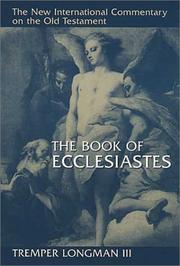 Cover of: The book of Ecclesiastes by Tremper Longman