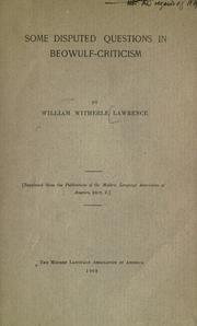 Cover of: Some disputed questions in Beowulf-criticism. by William Witherle Lawrence