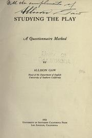 Cover of: Studying the play by Gaw, Allison, Gaw, Allison