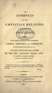 Cover of: The evidences of the Christian religion by Joseph Addison