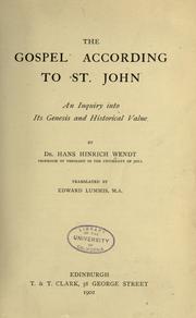 Cover of: The Gospel according to St. John by Hans Hinrich Wendt