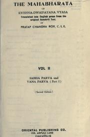 Cover of: The Mahabharata of Krishna-Dwaipayana Vyasa, Volume 2: Translated into English prose from the original Sanskrit Text