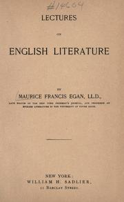 Cover of: Lectures on English literature