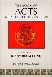 The book of Acts in its diaspora setting by I. A. Levinskaya