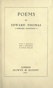 Cover of: Poems by Edward Thomas