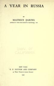 Cover of: A year in Russia by Maurice Baring