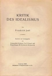 Cover of: Kritik des Idealismus by Friedrich Jodl