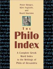 Cover of: The Philo Index by Peder Borgen, Kare Fuglseth, Roald Skarsten