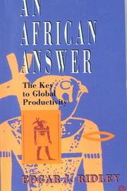 Cover of: An African answer by Edgar J. Ridley