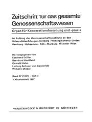 Cover of: in: Zeitschrift für das gesamte Genossenschaftswesen: Band 37 (1987), Heft 3