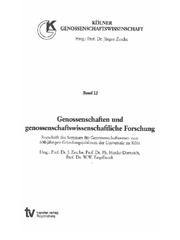 Cover of: in: Genossenschaften und genossenschaftswissenschaftliche Forschung: Festschrift des Seminars für Genossenschaftswesen zum 600-jährigen Gründungsjubiläum der Universität zu Köln