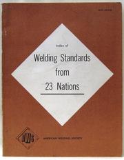 Cover of: Index of welding standards from 23 nations.