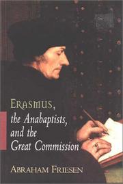 Cover of: Erasmus, the Anabaptists, and the Great Commission