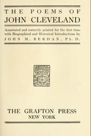 Cover of: The poems of John Cleveland