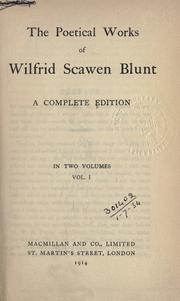 Cover of: Poetical works. by Wilfrid Scawen Blunt