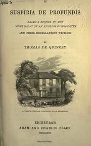 Cover of: Works by Thomas De Quincey, Thomas De Quincey