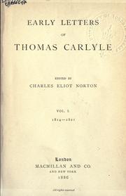 Cover of: Early letters. by Thomas Carlyle