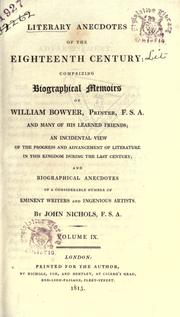 Cover of: Literary anecdotes of the eighteenth century by John Treadwell Nichols