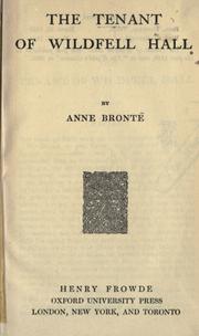 Cover of: tenant of Wildfell Hall. | Anne BrontГ«
