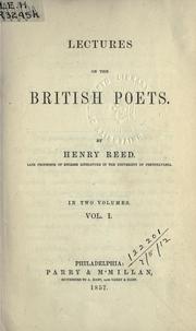 Cover of: Lectures on the British poets. by Reed, Henry