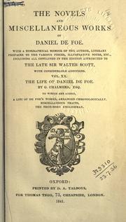 Cover of: Novels and miscellaneous works by Daniel Defoe
