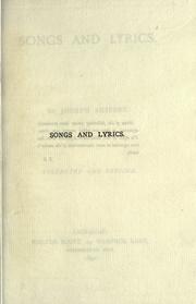 Cover of: Songs and lyrics.