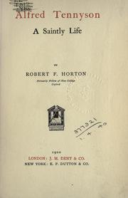 Cover of: Alfred Tennyson by Robert F. Horton