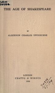 Cover of: The age of Shakespeare. by Algernon Charles Swinburne