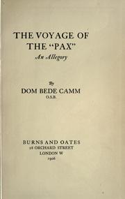Cover of: The voyage of the Pax by Camm, Bede