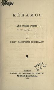 Cover of: Kéramos, and other poems