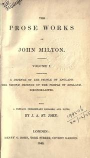 Cover of: Prose works. by John Milton