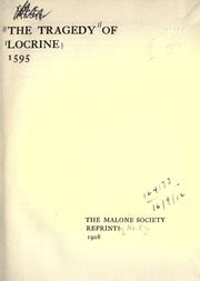 Cover of: The tragedy of Locrine, 1595